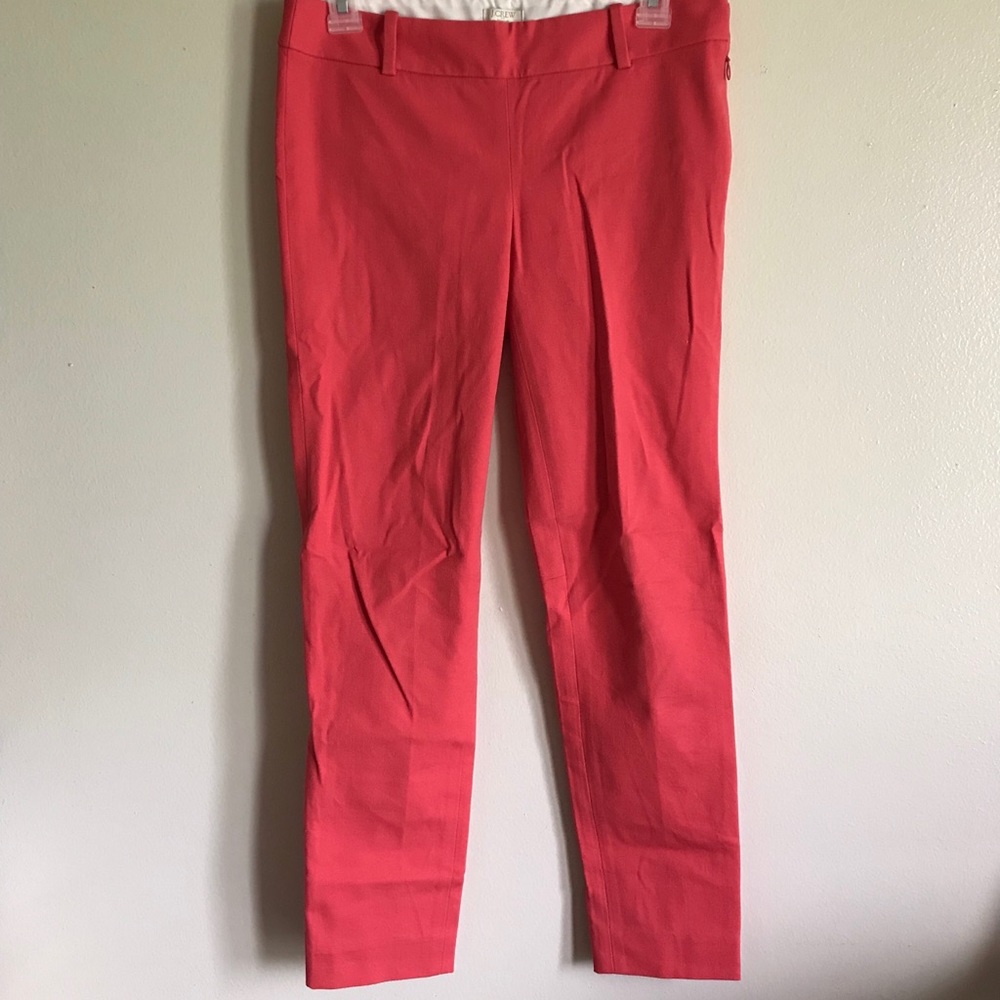 J Crew Stretch 0 Womens Pink Red Work Casual Pants